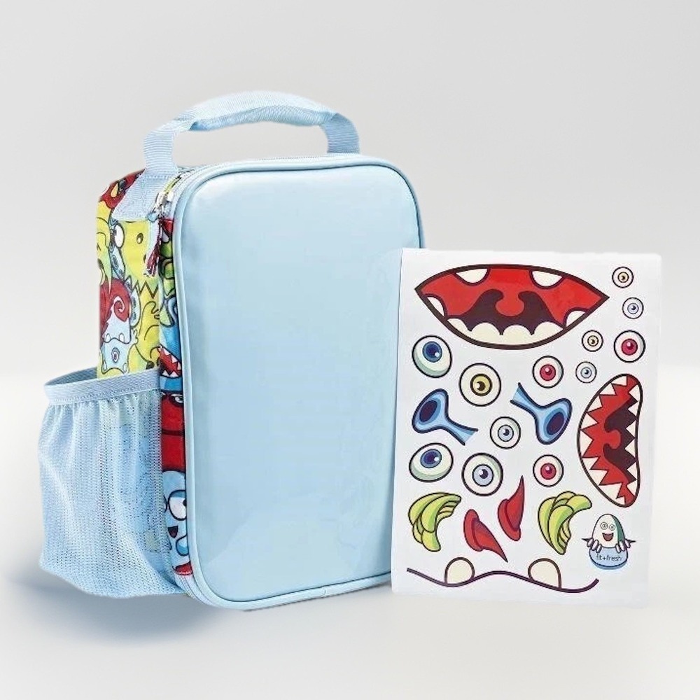 Fit & Fresh DIY Kid's Lunch Bag with Carrier Handle and‎ Monster Mash Stickers
